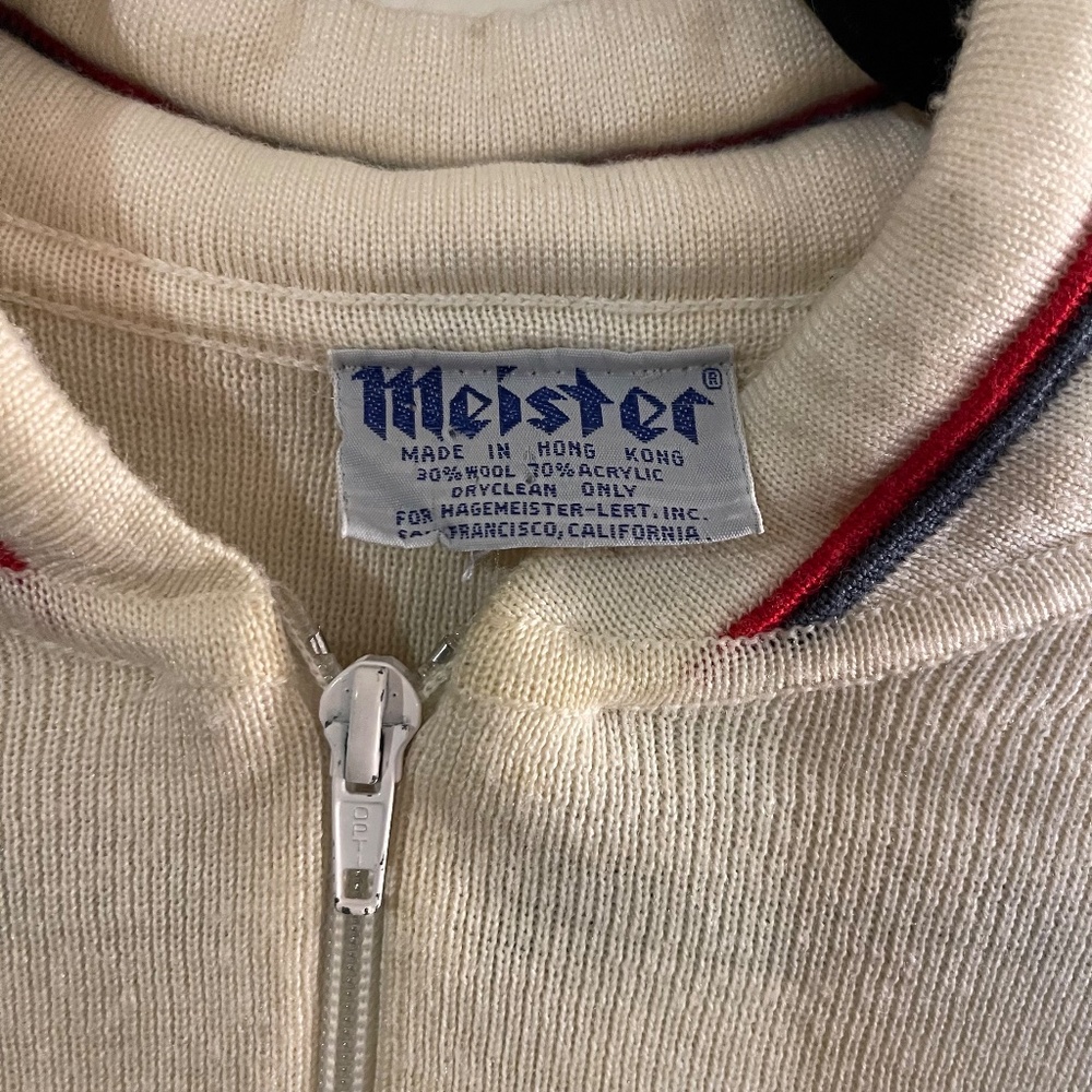 Vintage 70s Meister for Hagmeister-Lert Inc. Half Zip Ski Sweater Men's Medium - Picture 4 of 5